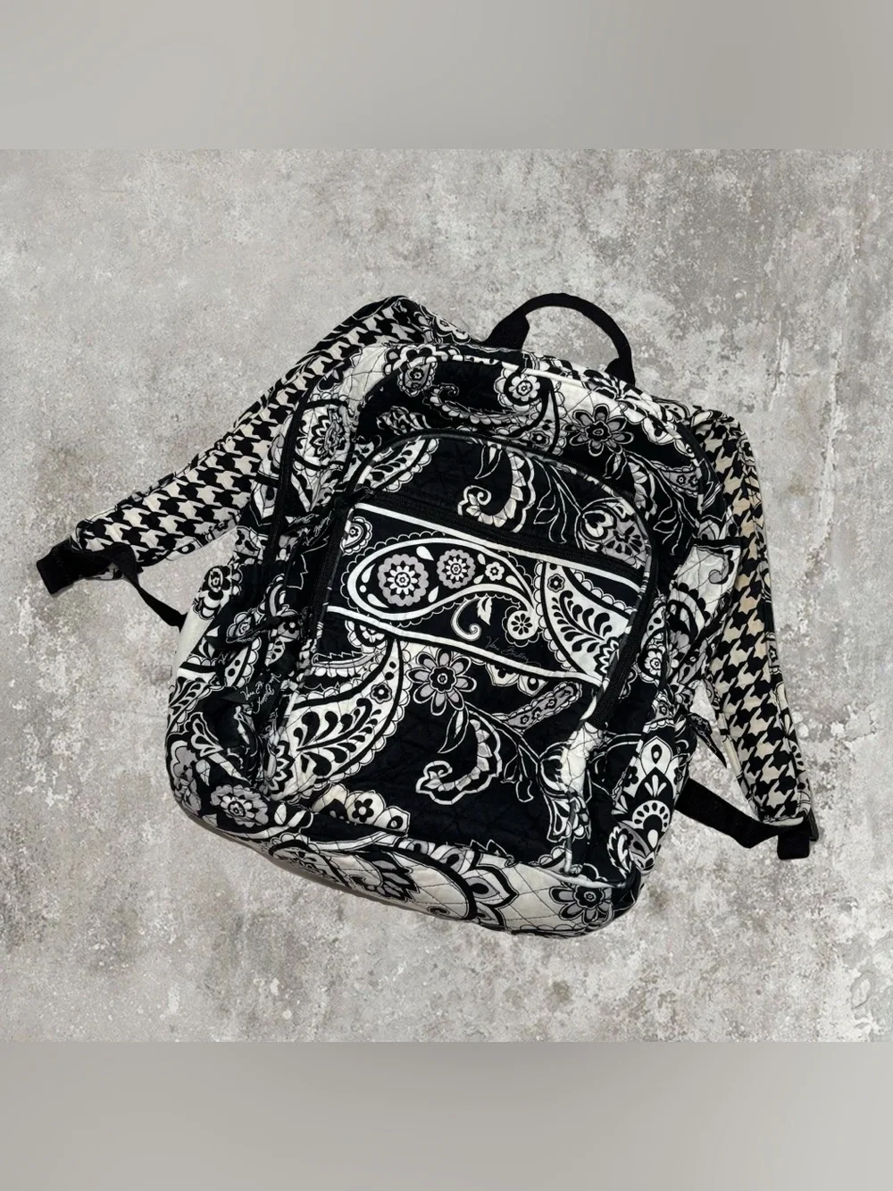 Vera Bradley Campus Backpack in Midnight Paisley Black & White Pattern